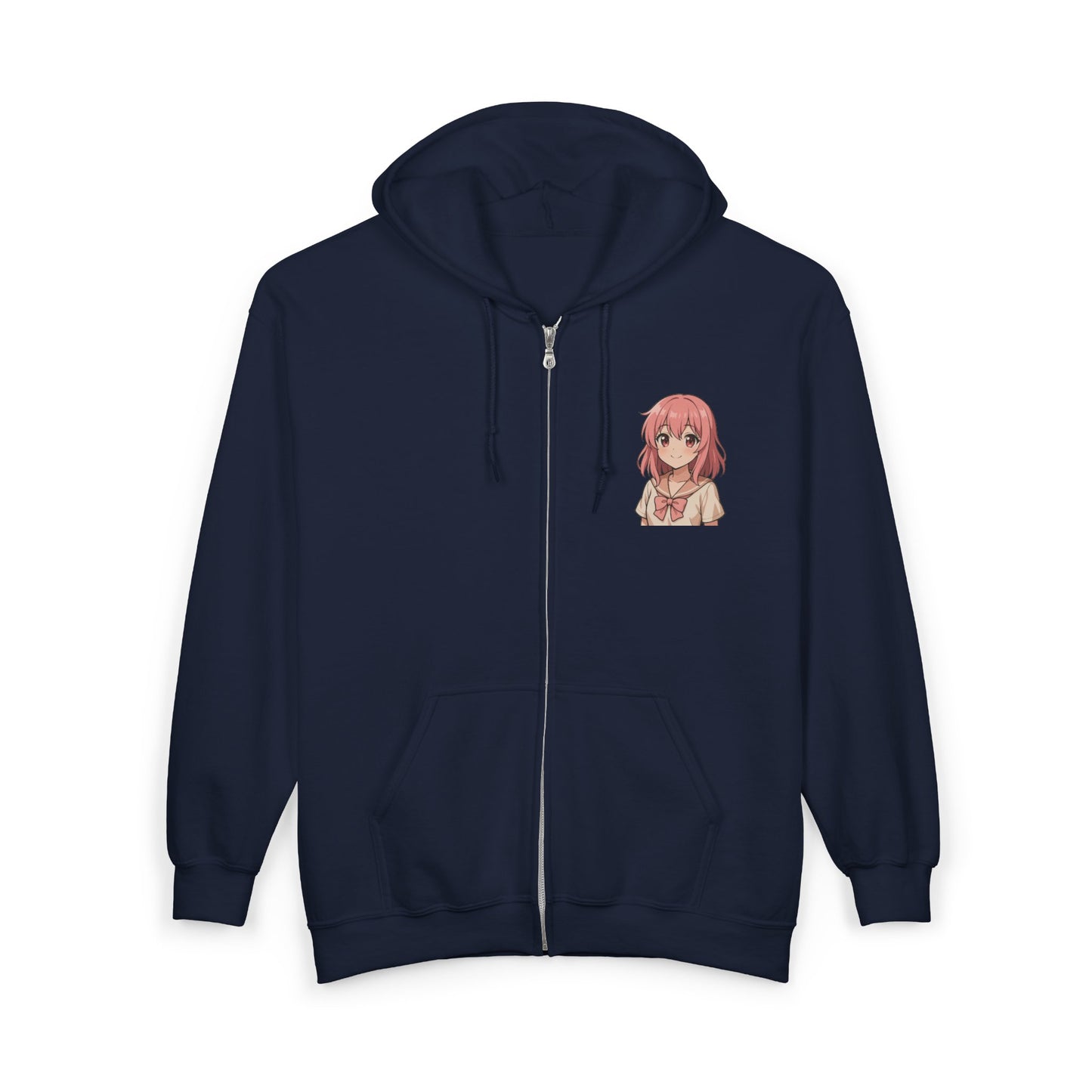 Anime Soft-Girl Zip-Up Hoodie