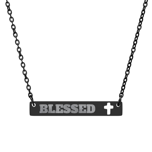Blessed - Horizontal Bar Necklace