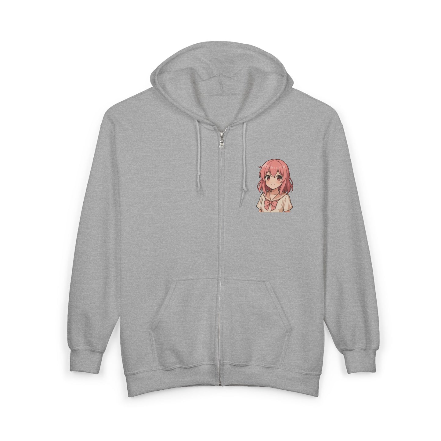 Anime Soft-Girl Zip-Up Hoodie