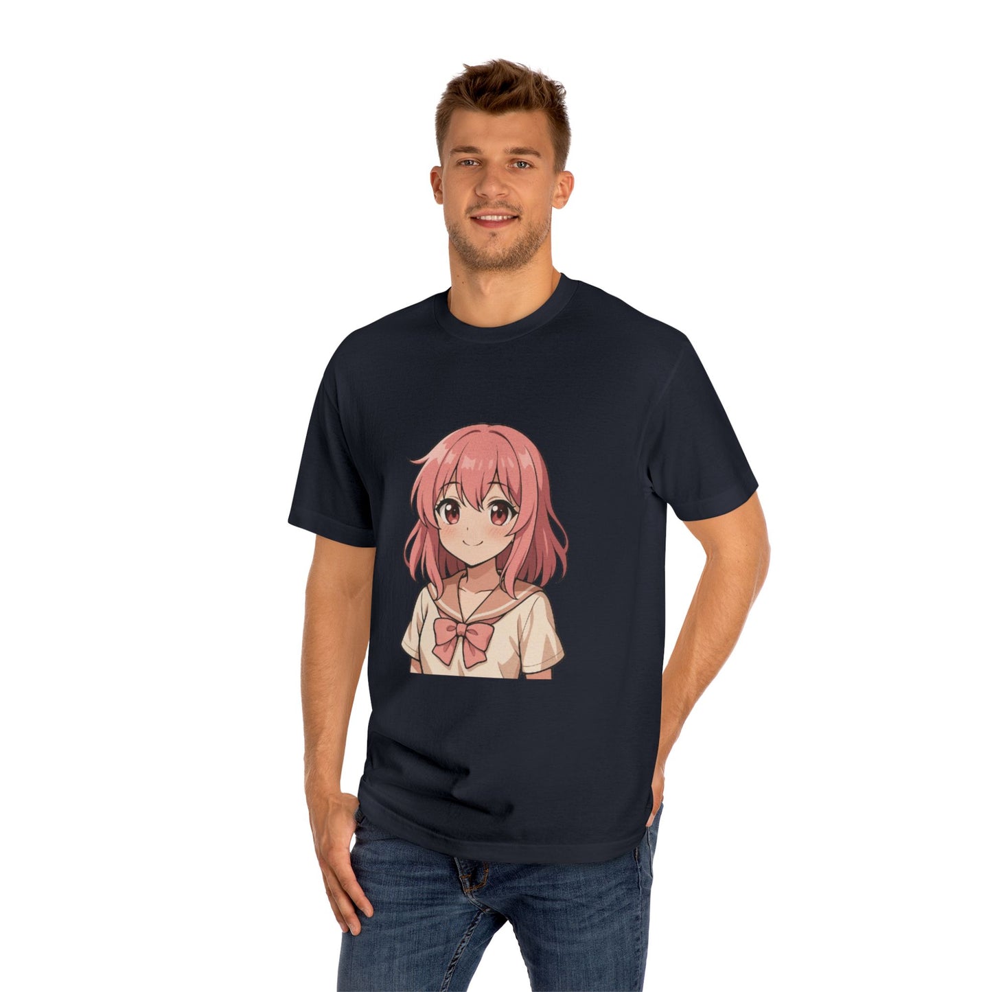 Anime Soft-Girl Tee — Pink Sakura Character
