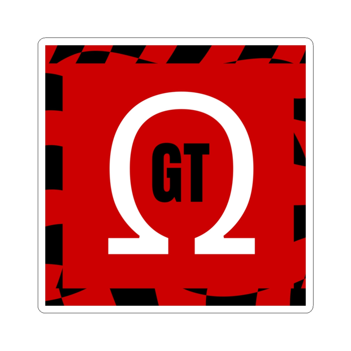 Omega GT Red Sticker — Greek Letter Laptop Decal