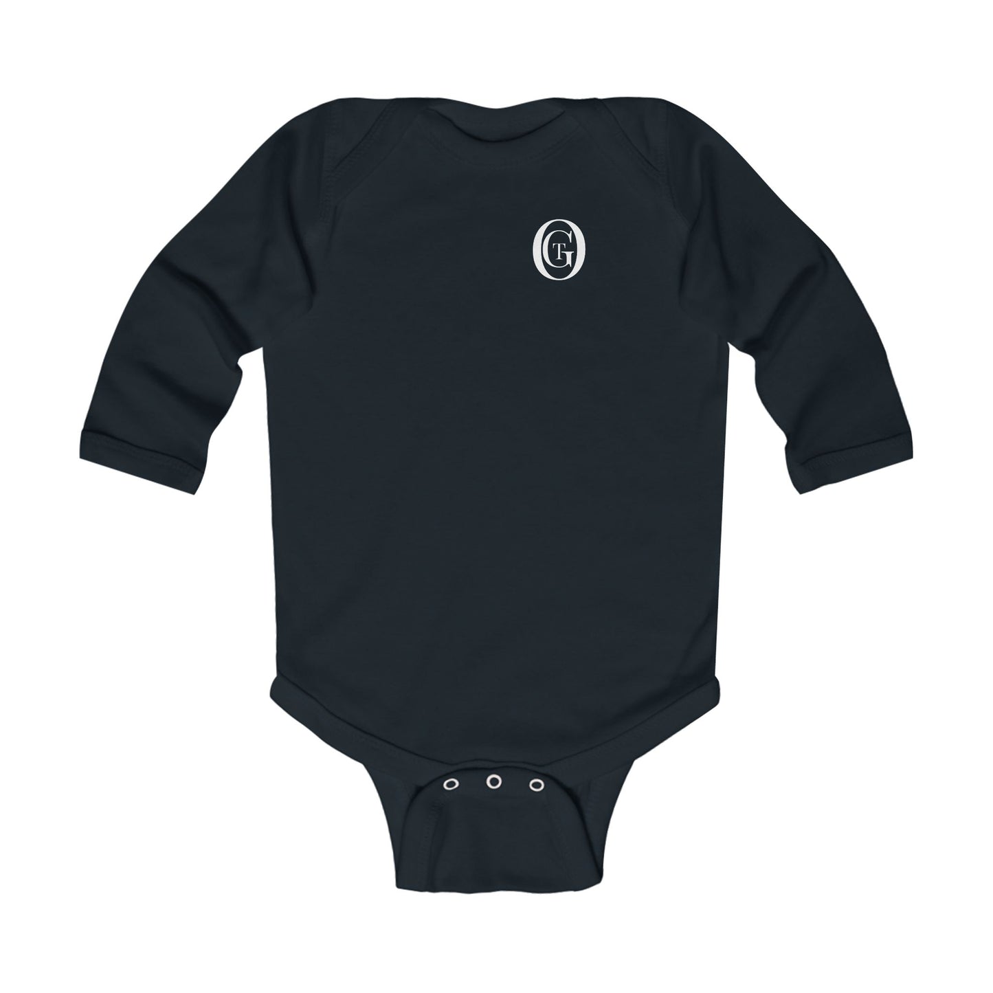 Minimal Monogram OGT Baby Black Longsleeve Onsie