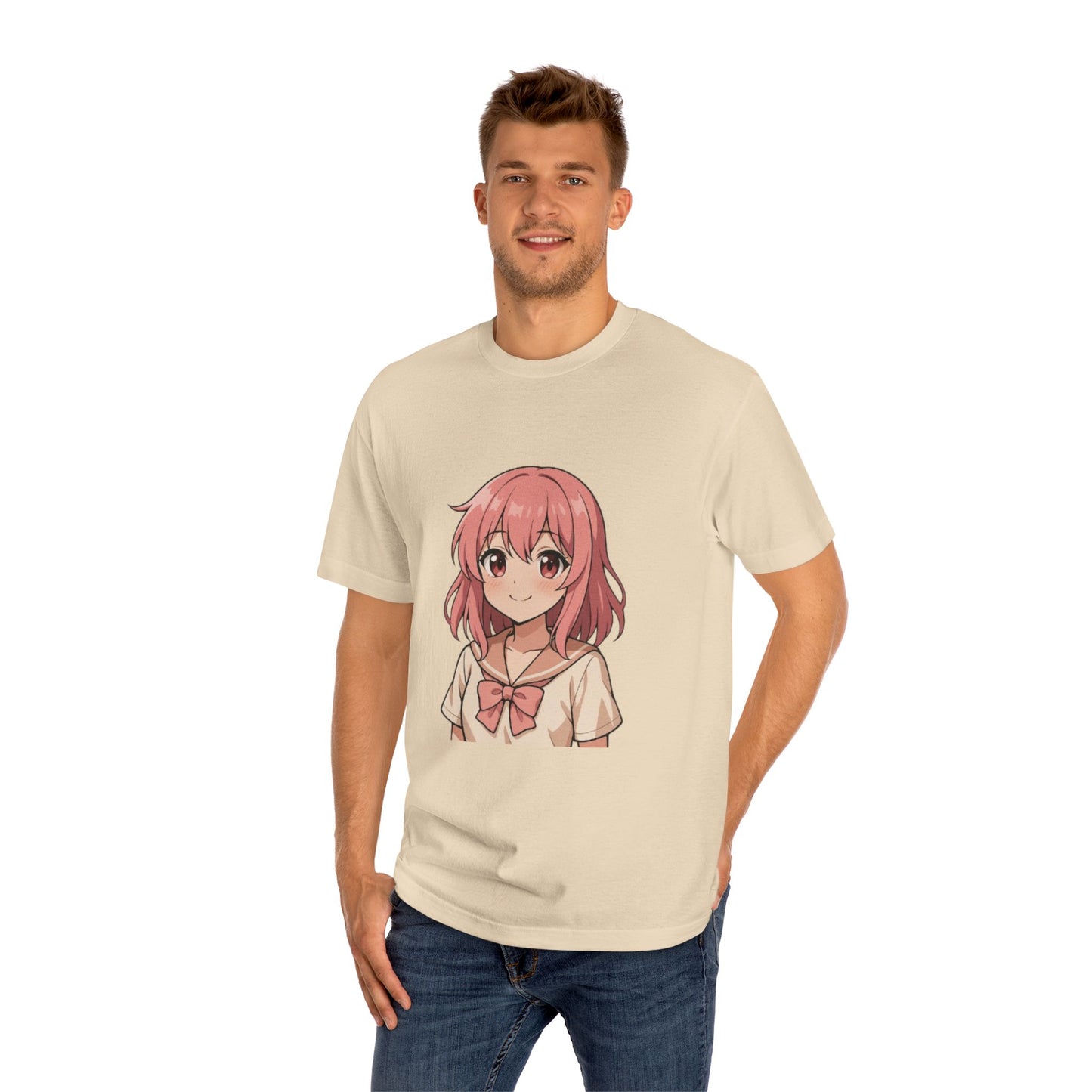 Anime Soft-Girl Tee — Pink Sakura Character
