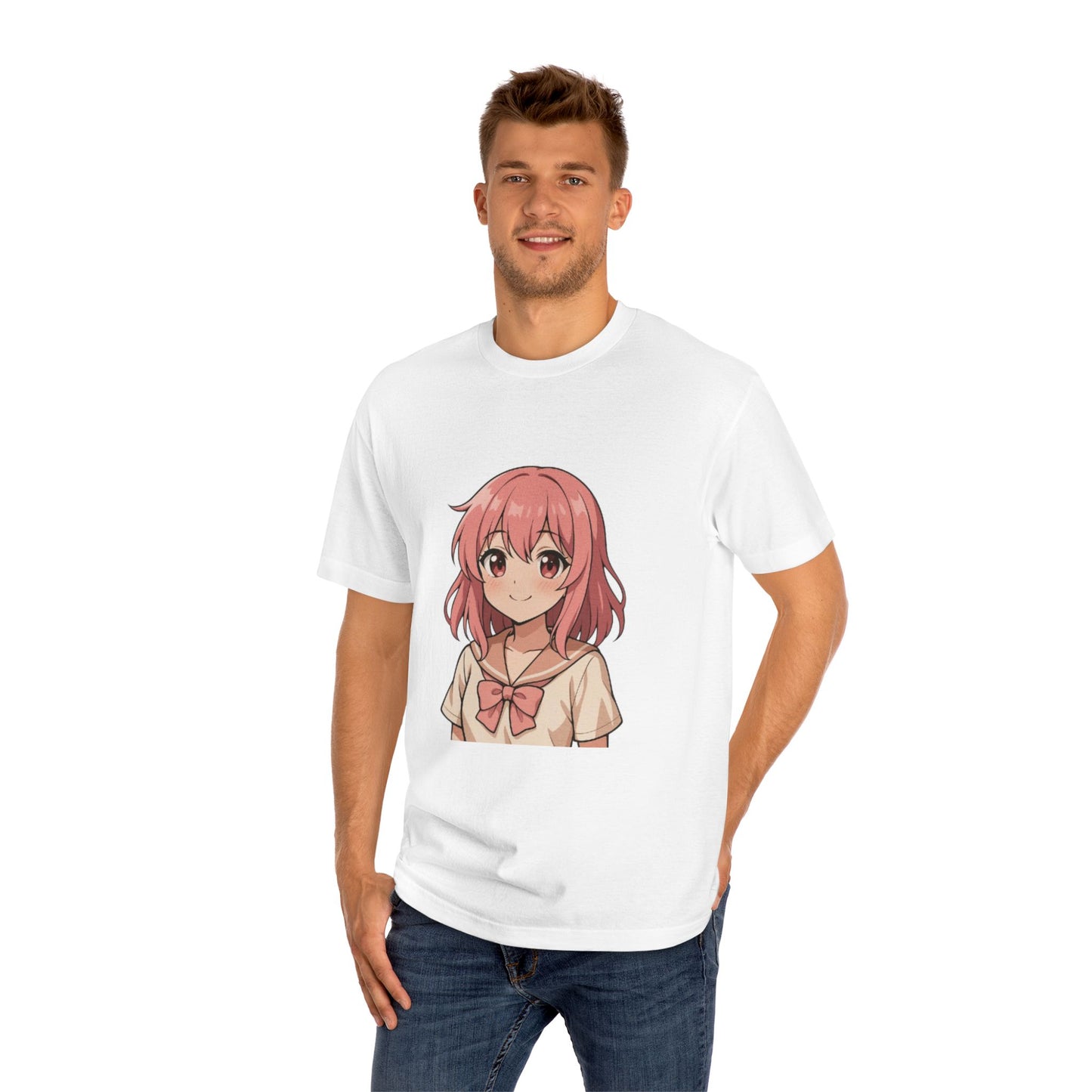 Anime Soft-Girl Tee — Pink Sakura Character