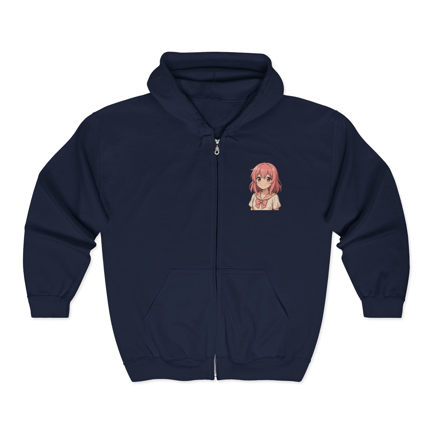 Anime Soft-Girl Zip-Up Hoodie