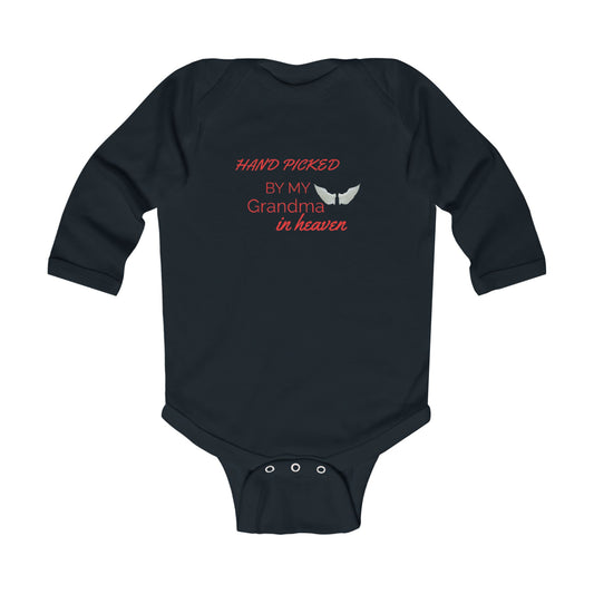 "Hand Picked by My Grandma in Heaven" Angel Baby Long Sleeve
