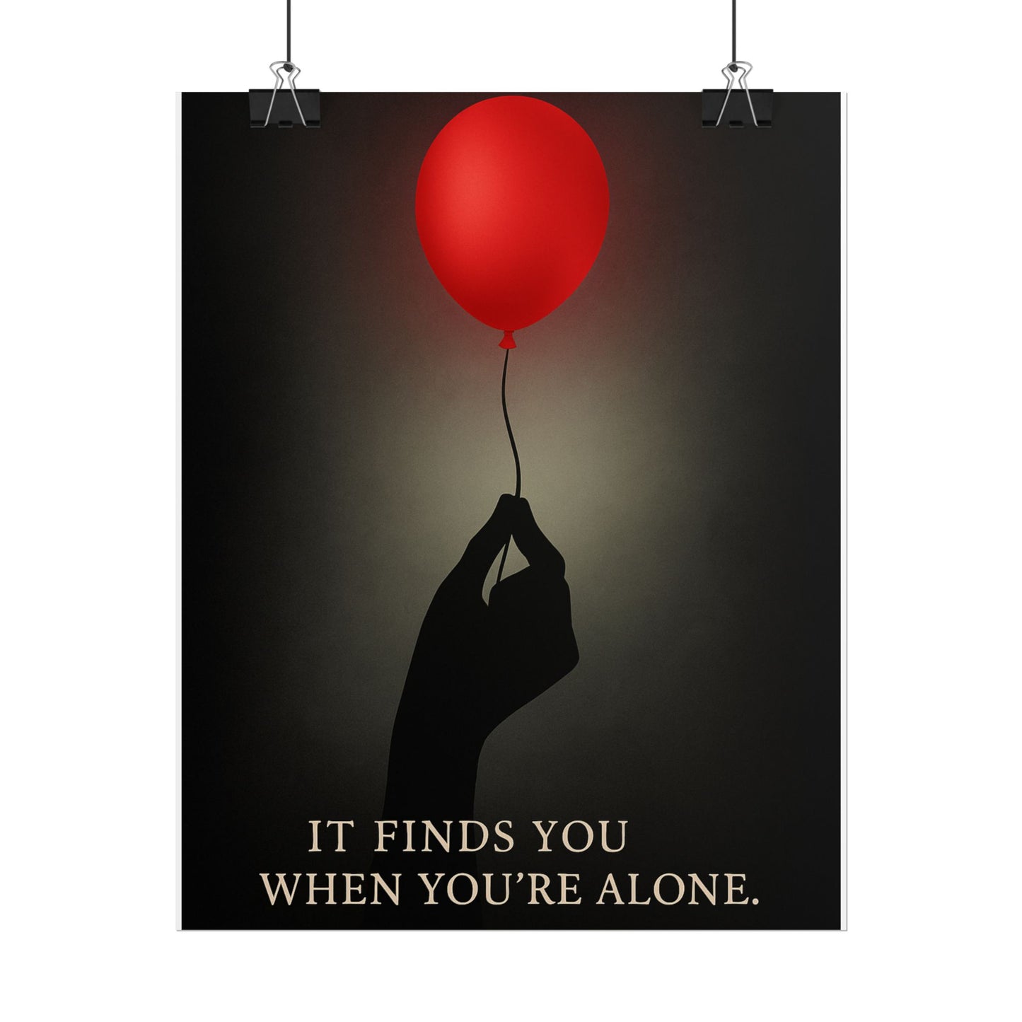 🎈 “It Finds You When You’re Alone” — Horror Poster