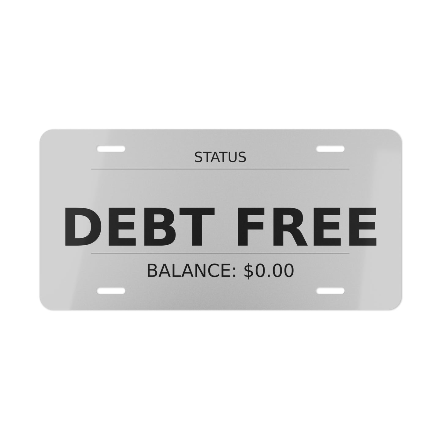 Debt Free Vanity Plate