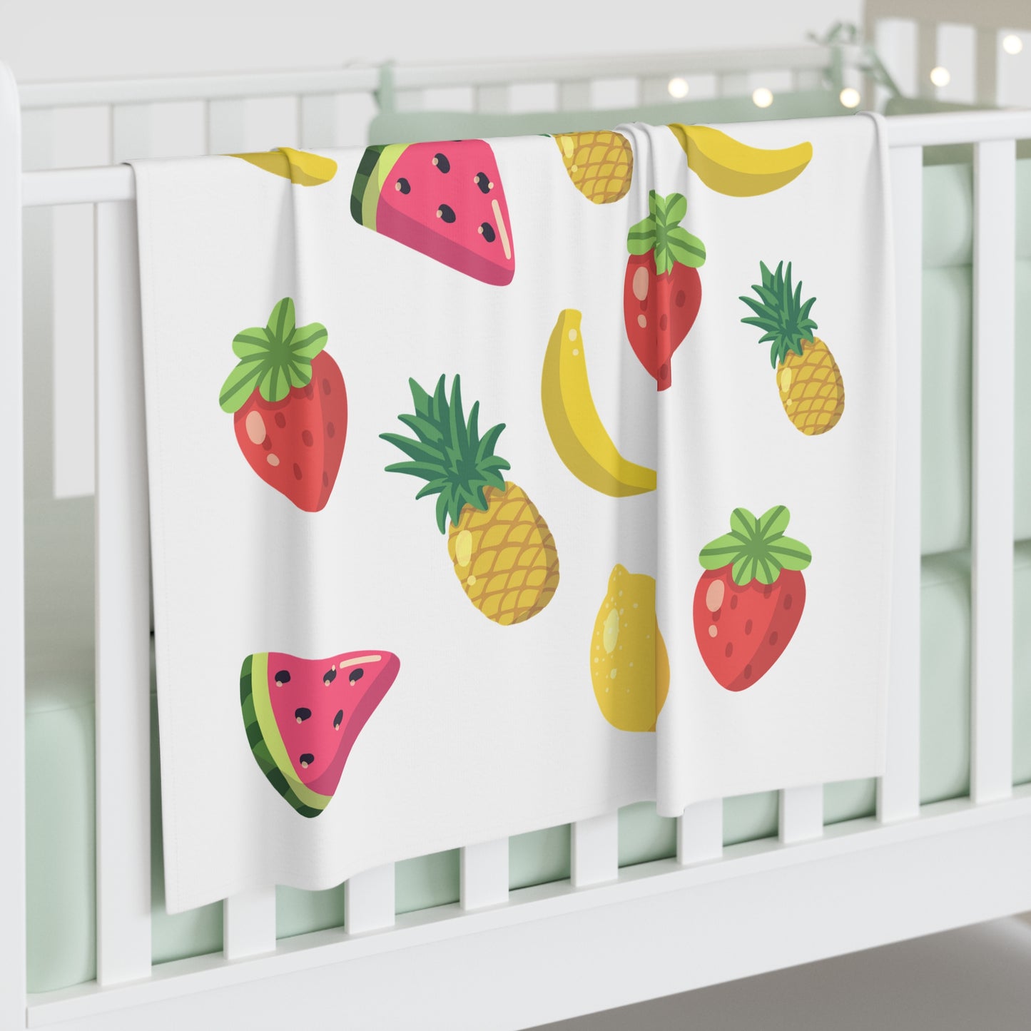 Fruity Baby Swaddle Blanket — Cute Watermelon, Pineapple & Strawberry Nursery Wrap
