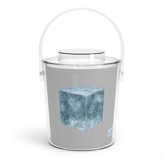 'OGT' Frosted Letter Ice Bucket with Tongs