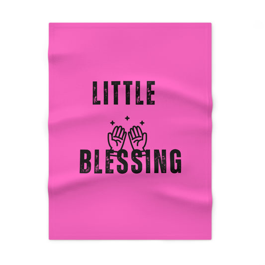 Baby Blanket — "Little Blessing" Soft Fleece Newborn Gift (Pink)
