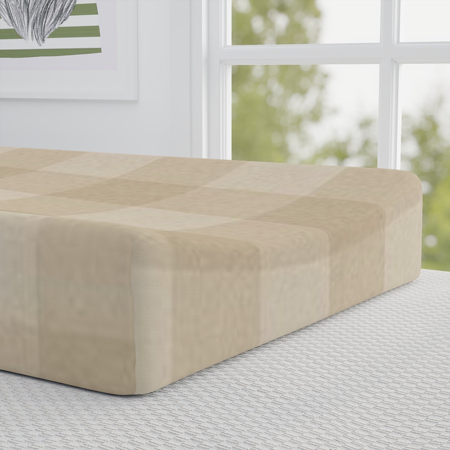 Beige Buffalo Check Baby Changing Pad Cover