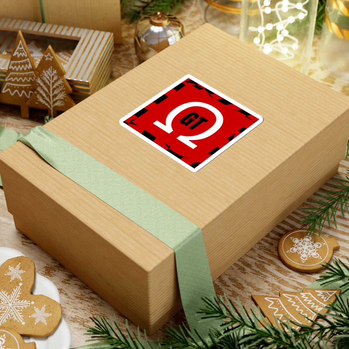 Omega GT Red Sticker — Greek Letter Laptop Decal