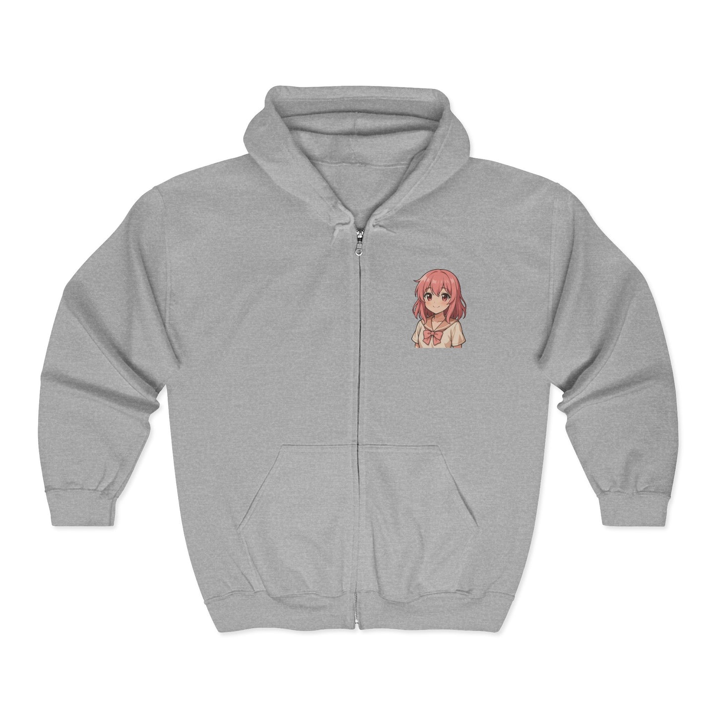 Anime Soft-Girl Zip-Up Hoodie