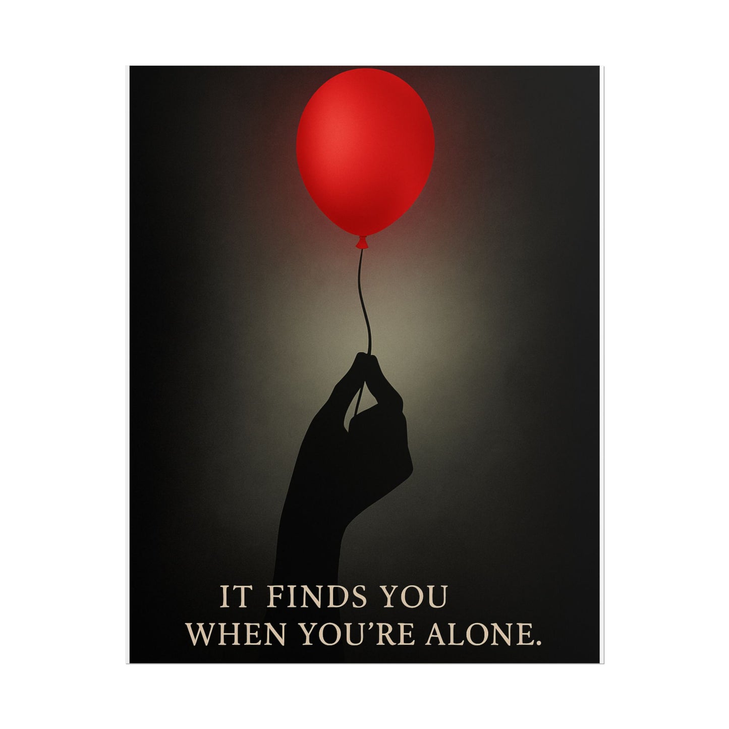 🎈 “It Finds You When You’re Alone” — Horror Poster