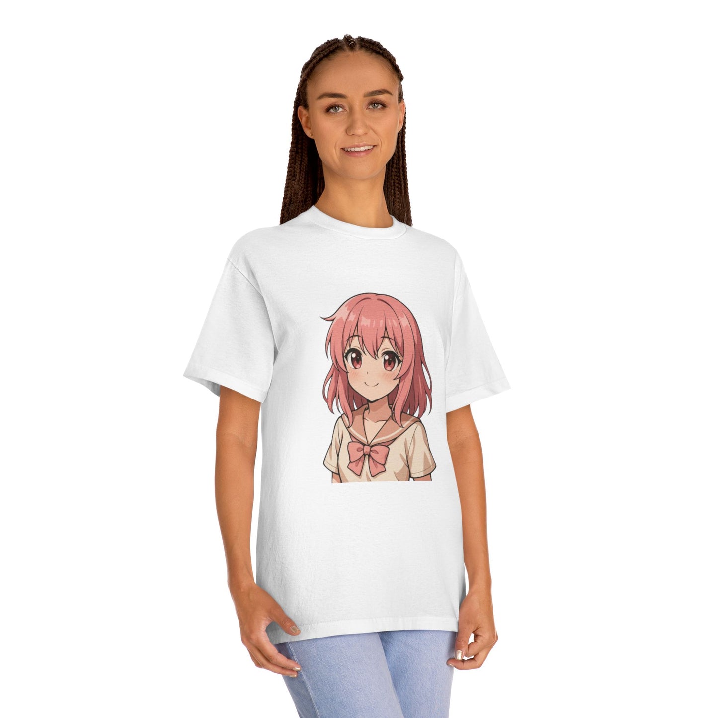 Anime Soft-Girl Tee — Pink Sakura Character