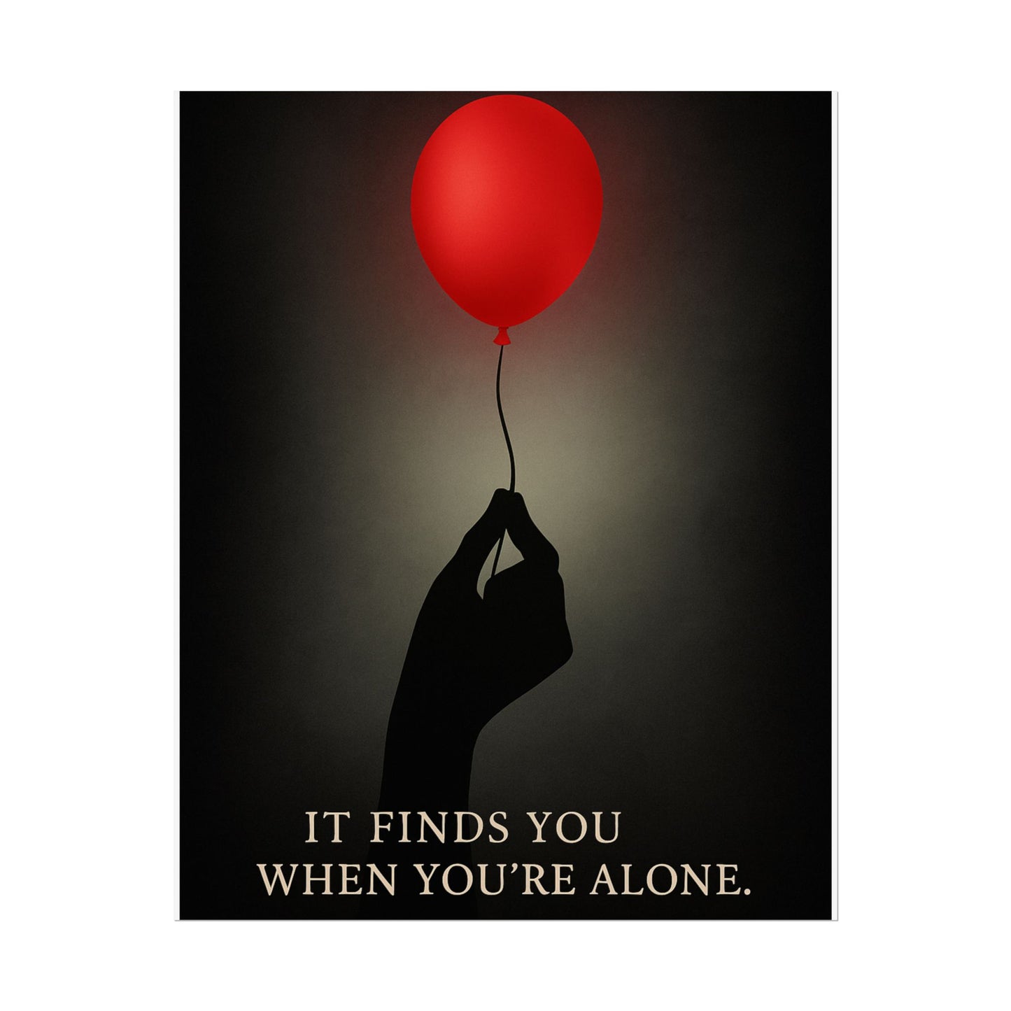 🎈 “It Finds You When You’re Alone” — Horror Poster