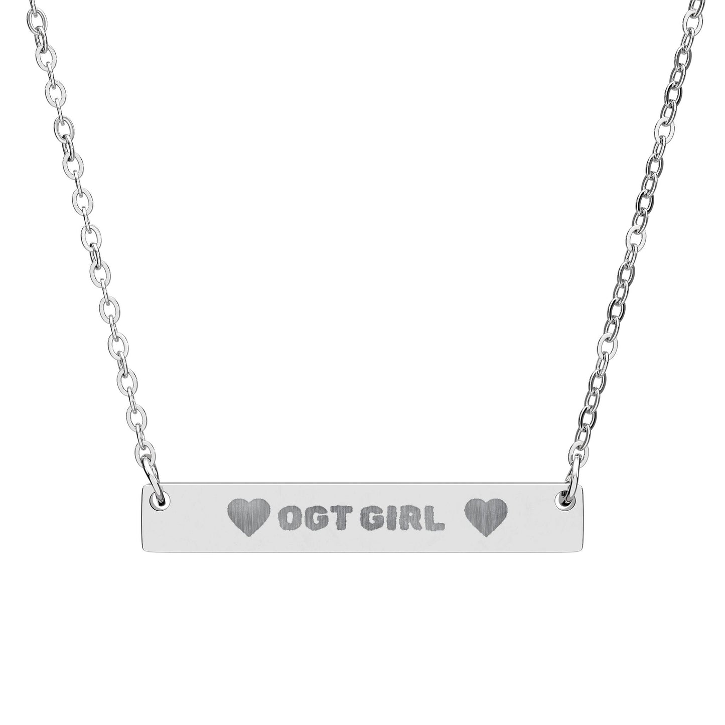 OGT Girl Engravable Horizontal Bar Necklace