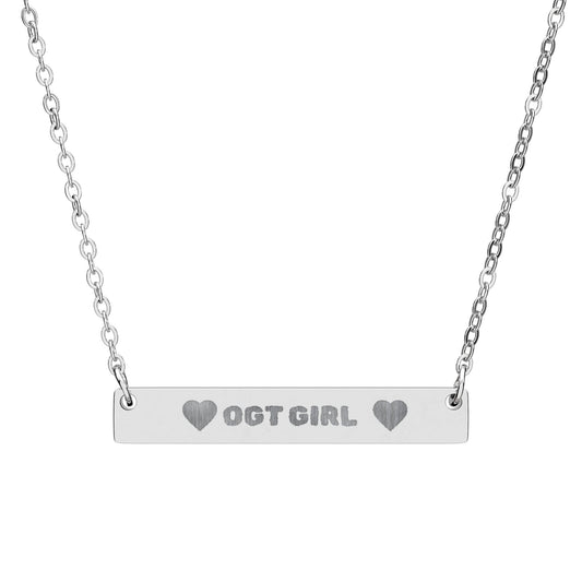 OGT Girl Engravable Horizontal Bar Necklace