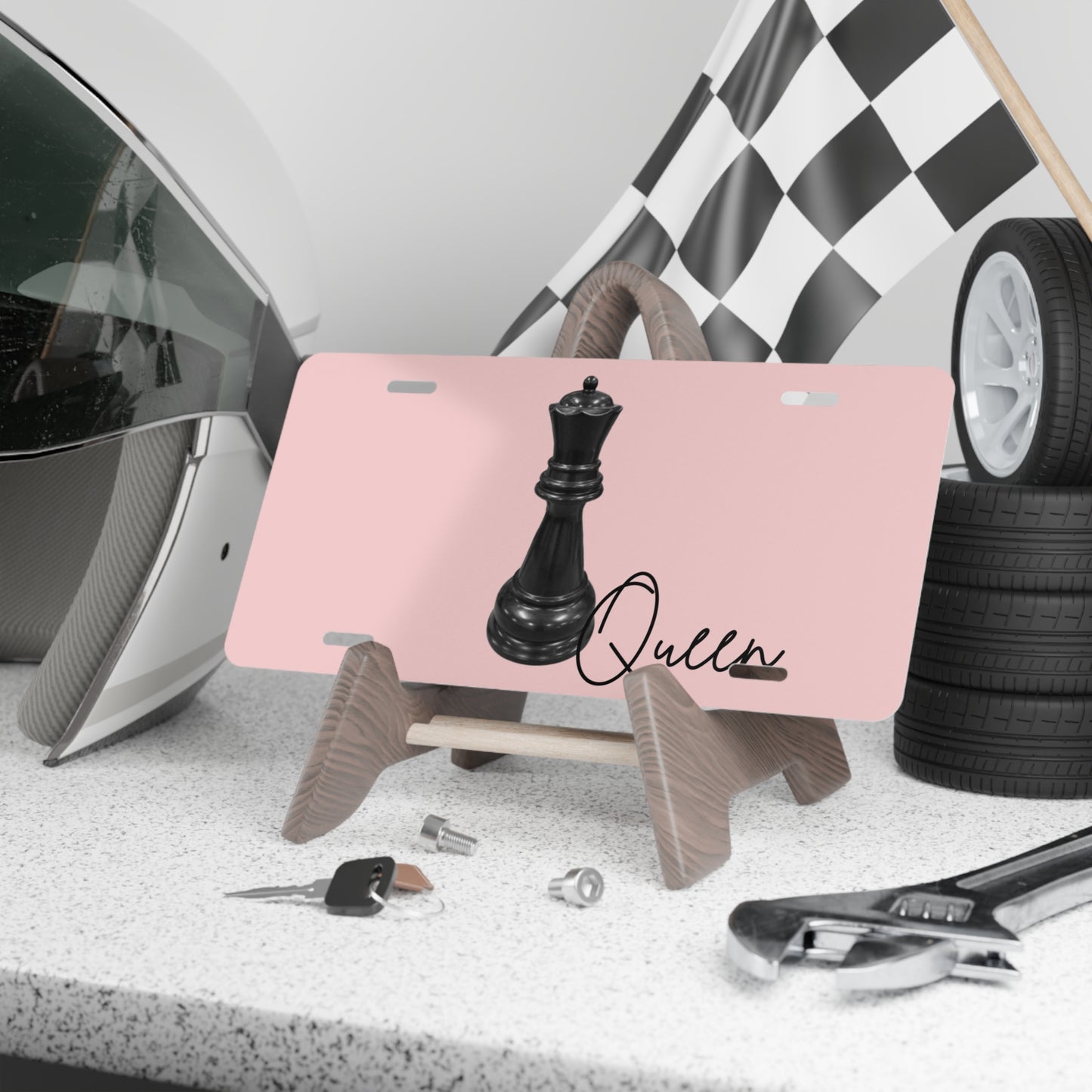 Queen Chess Piece Vanity Plate