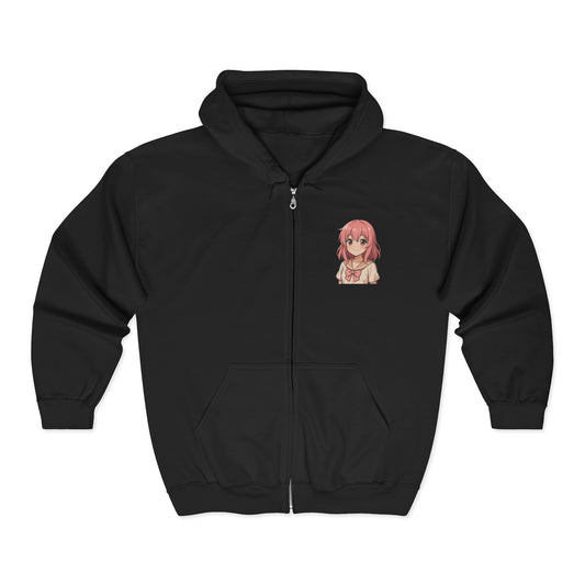 Anime Soft-Girl Zip-Up Hoodie