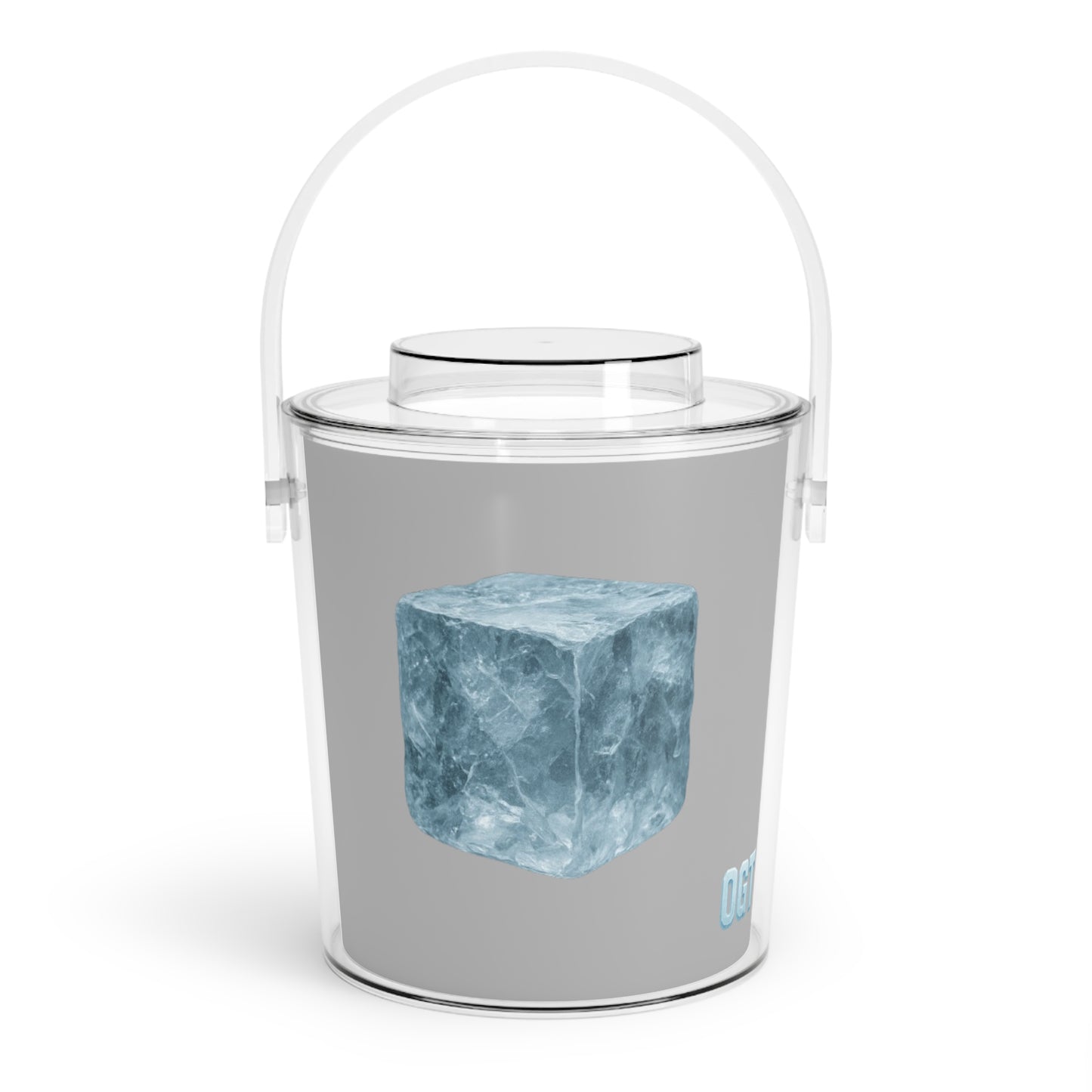 'OGT' Frosted Letter Ice Bucket with Tongs