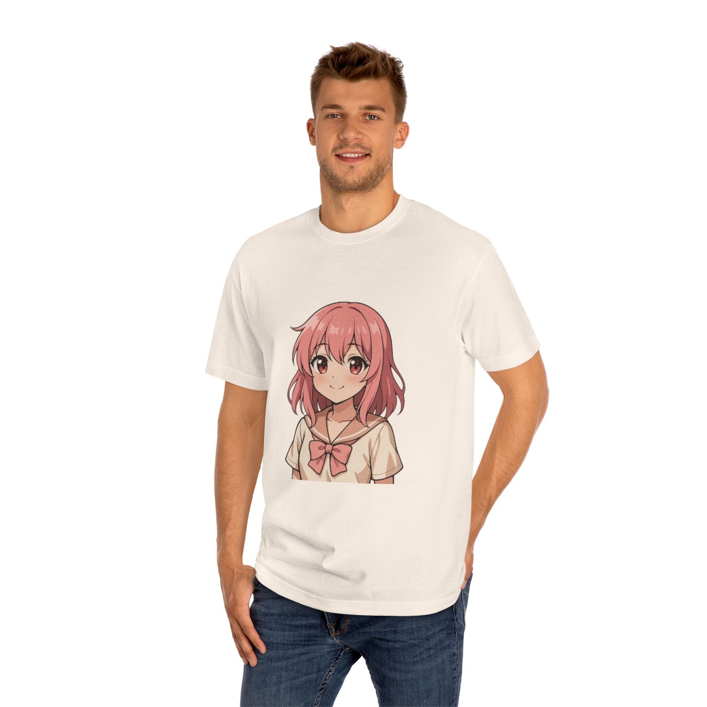 Anime Soft-Girl Tee — Pink Sakura Character