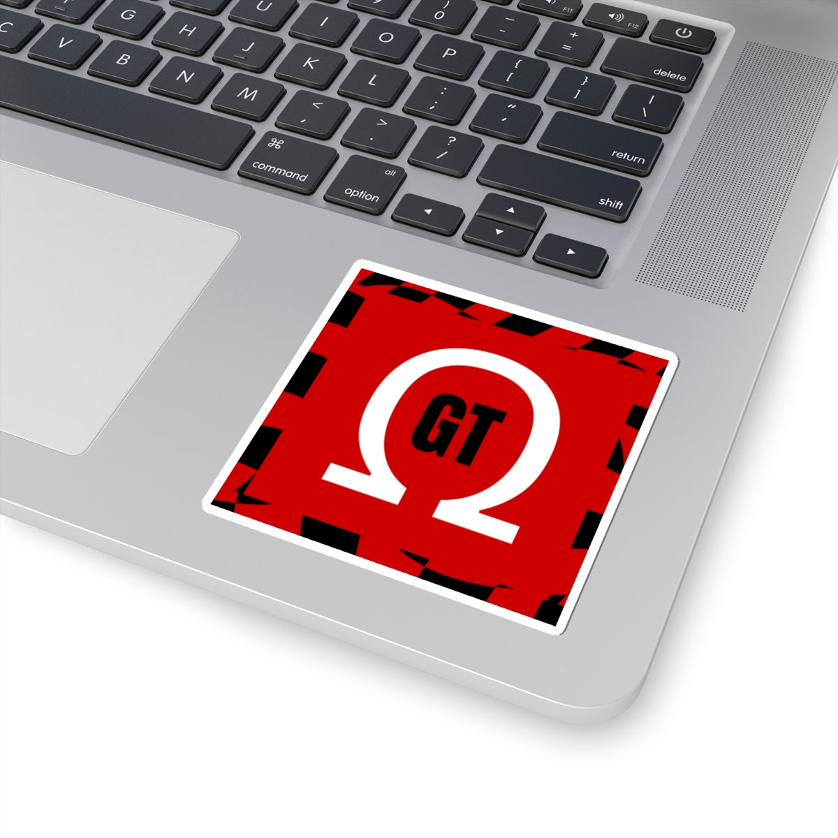 Omega GT Red Sticker — Greek Letter Laptop Decal